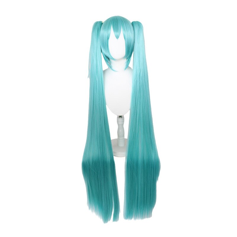 Vocaloid Miku Cosplay Wig Long Heat Resistant Synthetic Hair Halloween Costume Masquerade Party Clip Ponytails Wigs + Wig Cap alx