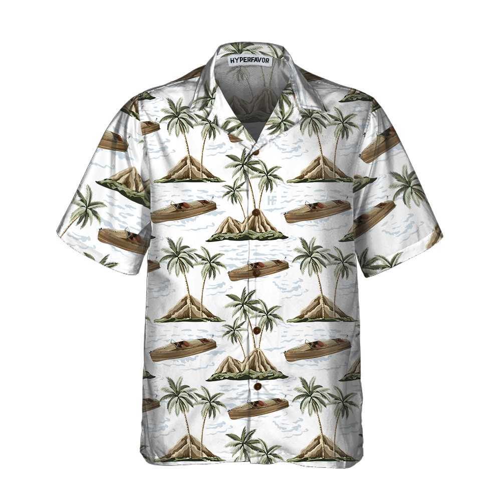 Boat Pattern Hawaii Short Sleeve Sailboat Unique Nautical Shirt Ha46689