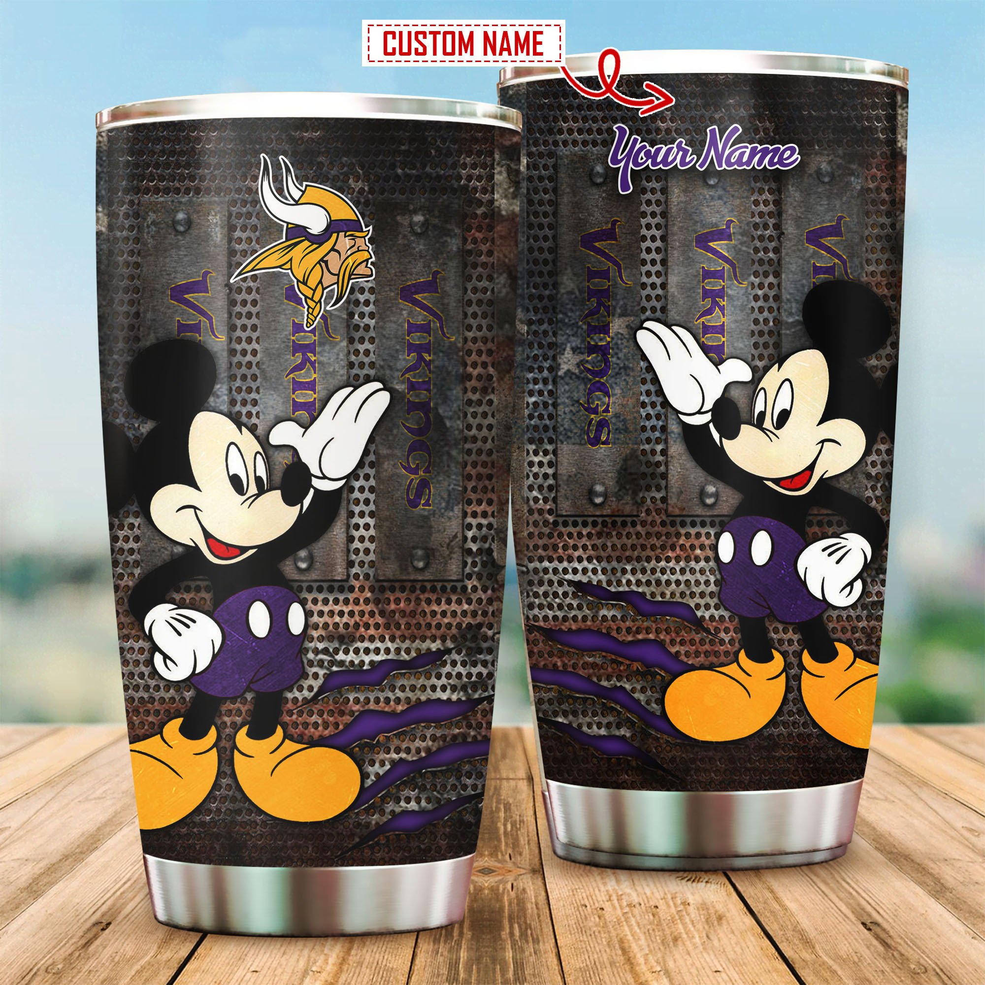 Minnesota Vikings Custom Name Tumbler Bg291