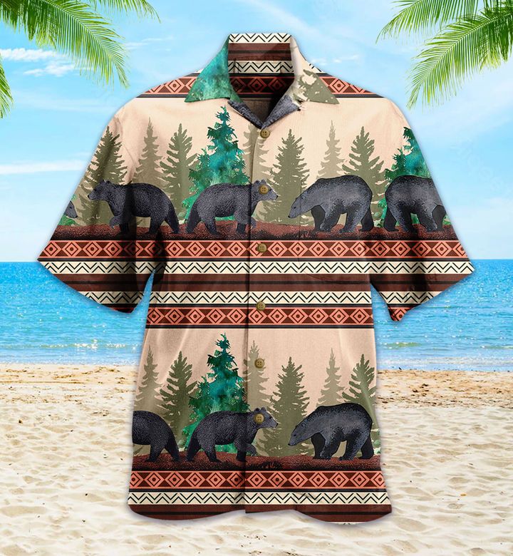 Timberline Bear Brown Hawaii Shirt Ha57389