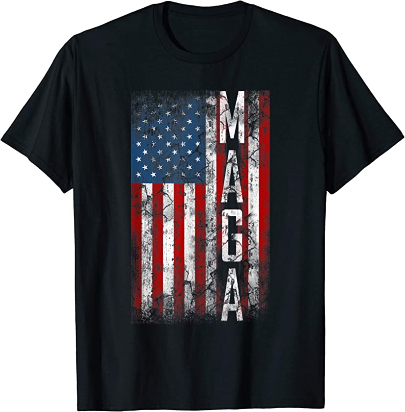 Vintage Grunge MAGA American Flag Lover Funny Gift T-Shirt