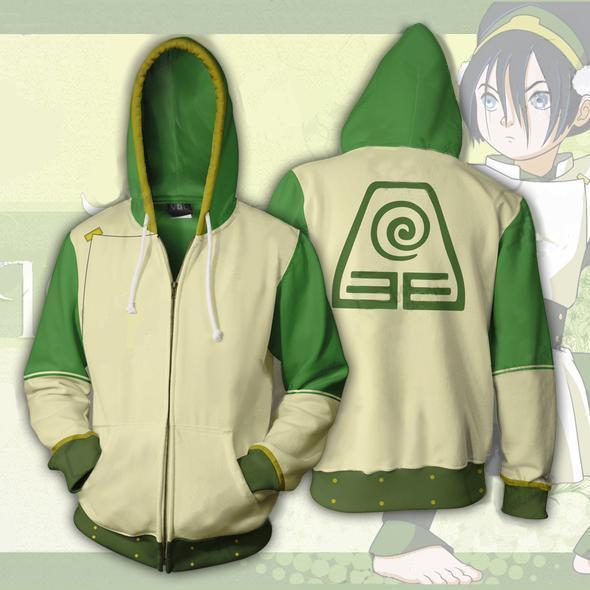 Toph 3D Print Zip Up Hoodie