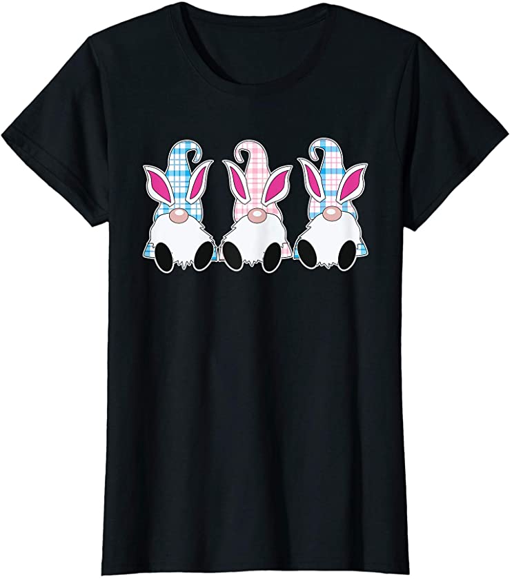 Three Gnomes bunny Egg Happy Easter Day Funny T-Shirt