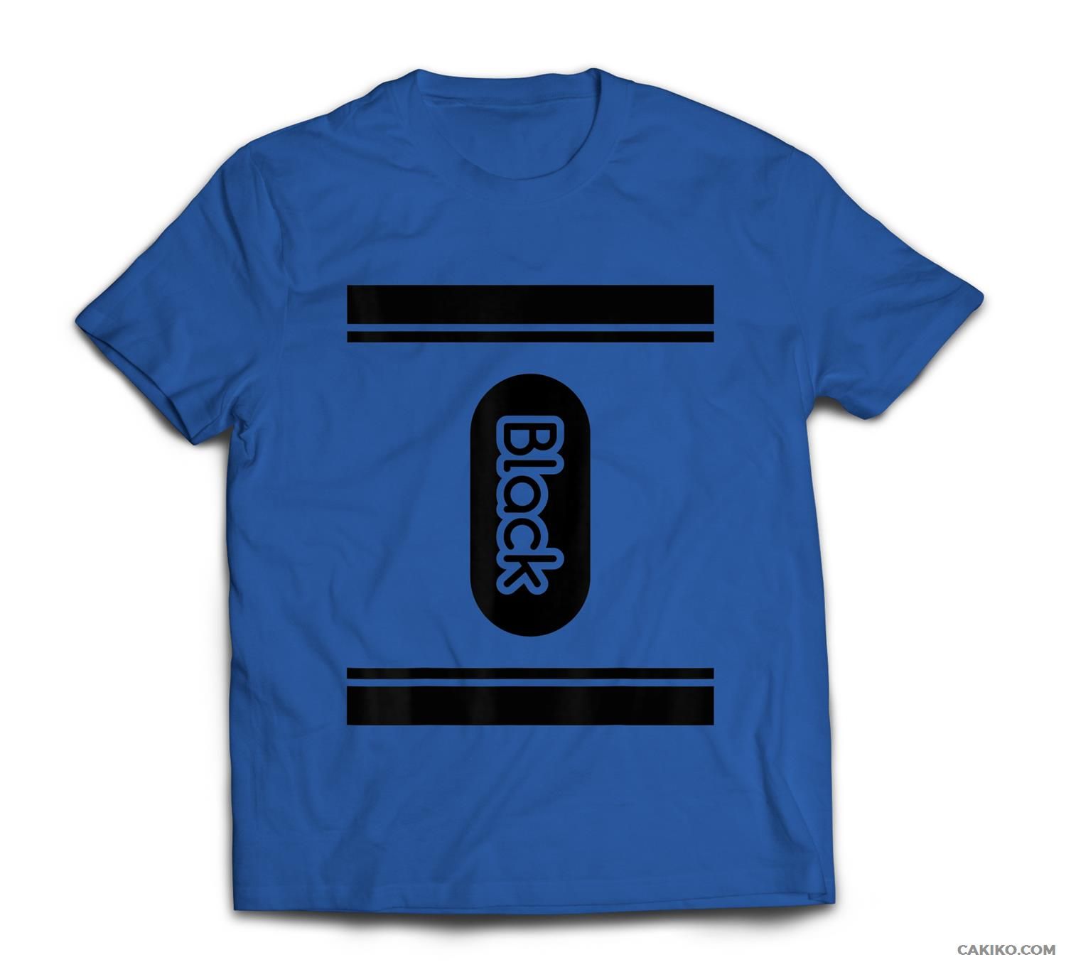 Black Crayon Halloween Costume Couple Friend Group T-Shirt