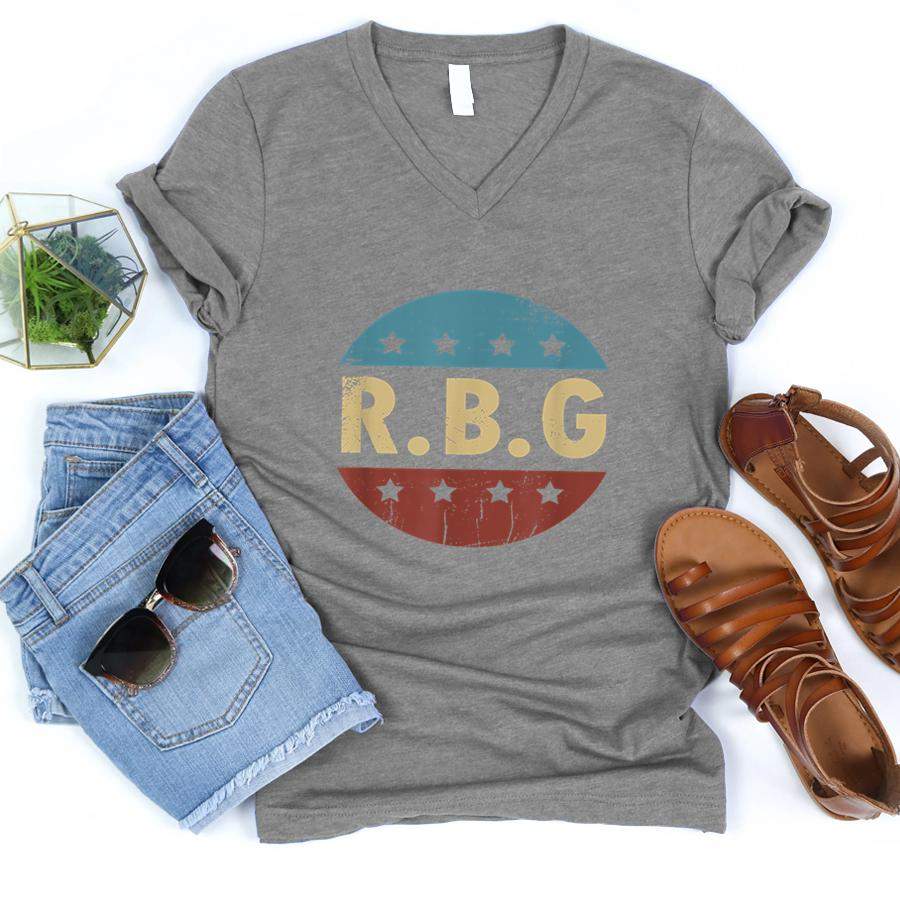 Vintage Notorious RBG Gift For Ruth Bader Ginsburg Fan  V-Neck