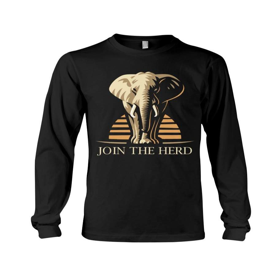 Vintage Join The Herd For Elephant Lovers Unisex Long Sleeve