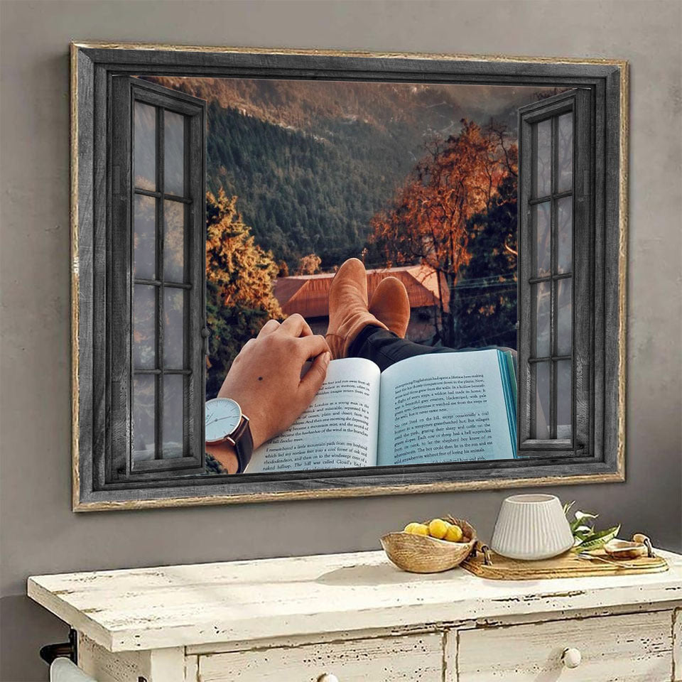 Camping 3D Wall Arts Painting Prints Home Decor Man Book Forest Ha0533-Tnt