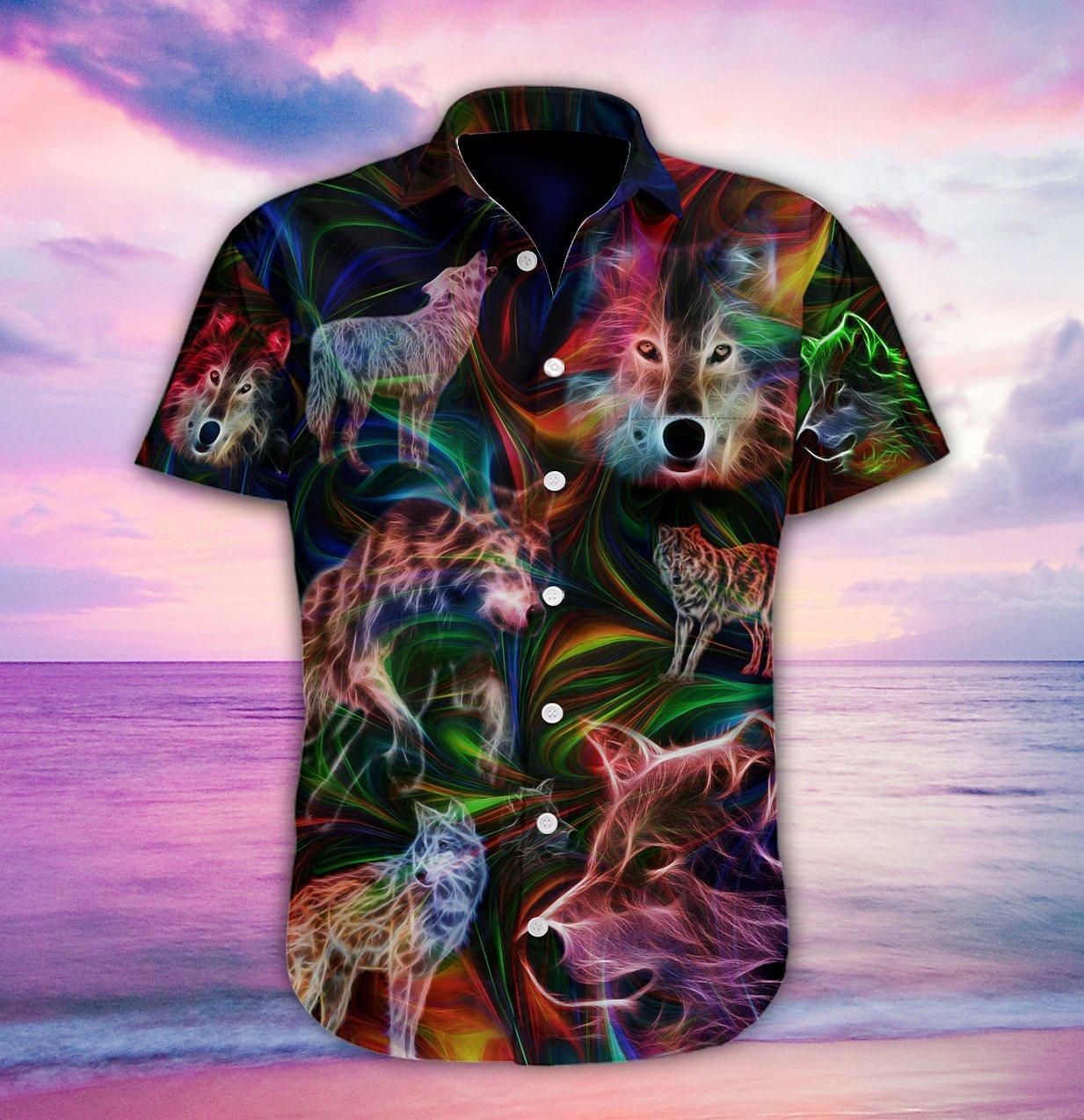 Wolf Fantasy Aloha Hawaiian Shirt Colorful Short Sleeve Summer Beach Casual Shirt For Men And Women