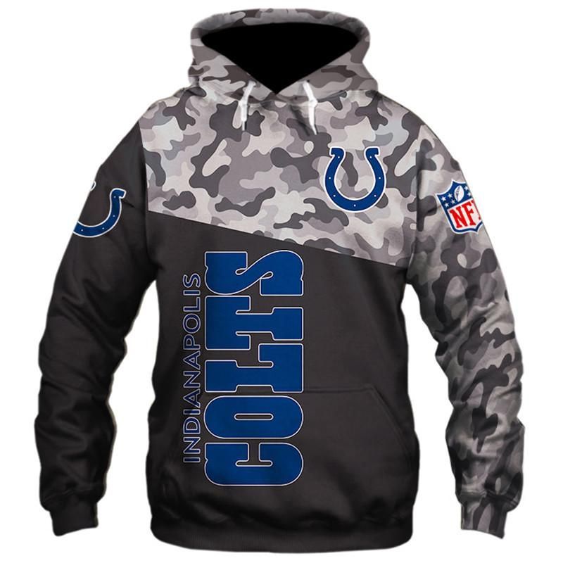 Cool Custom Hoodie Indianapolis Colts Military 3D Hoodie Sweatshirt Pullover Art#787 Hoodie 3D Pullover Zip Hoodie 3D