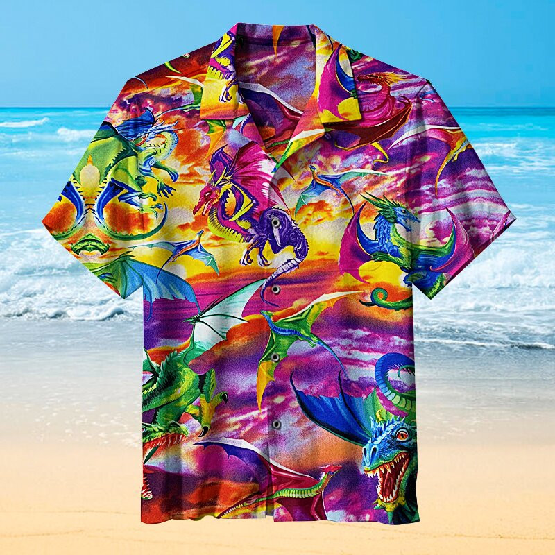 Color Ancient Dragon Hawaii Shirt Unisex Adult Ha100919