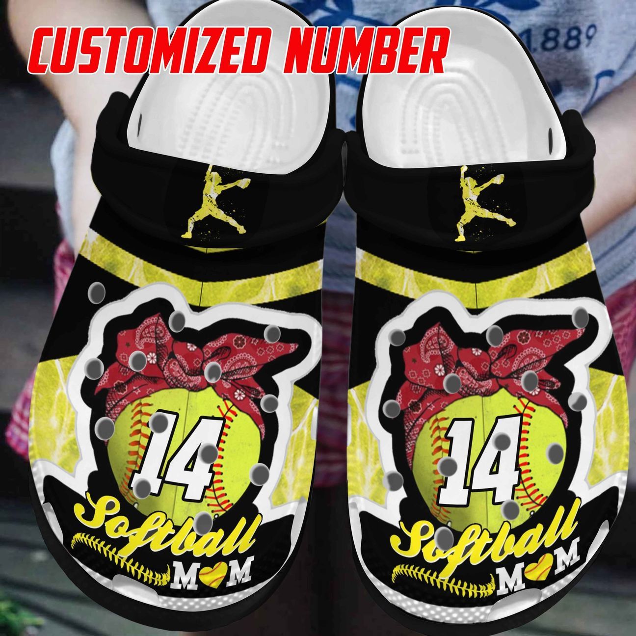 Softball Personalized Clog, Custom Name, Text, Color, Number Fashion Style For Women, Men, Kid, Print 3D Softball Mom