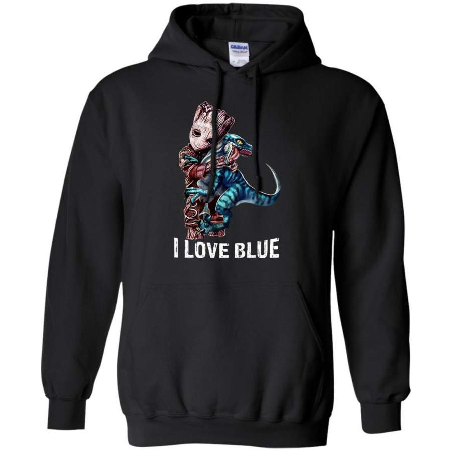 AGR Baby Groot hug love Blue Shirt Hoodie