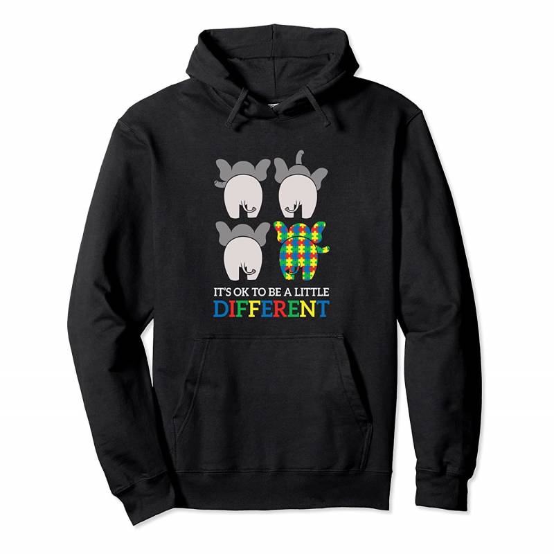 Autism Elephant Awareness Support Gift For Autistic Child Pullover Hoodie