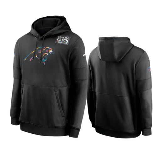 Carolina Panthers Black Sideline Performance Crucial Catch Pullover Hoodie