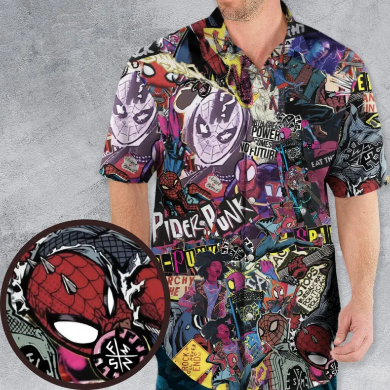 Spider-Punk Get Punked Across Spider-Verse Hawaiian Shirt