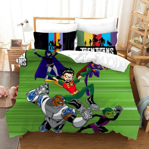 Teen Titans Go 33 Duvet Cover Pillowcase Home Decor 3D Bedding Set 3985