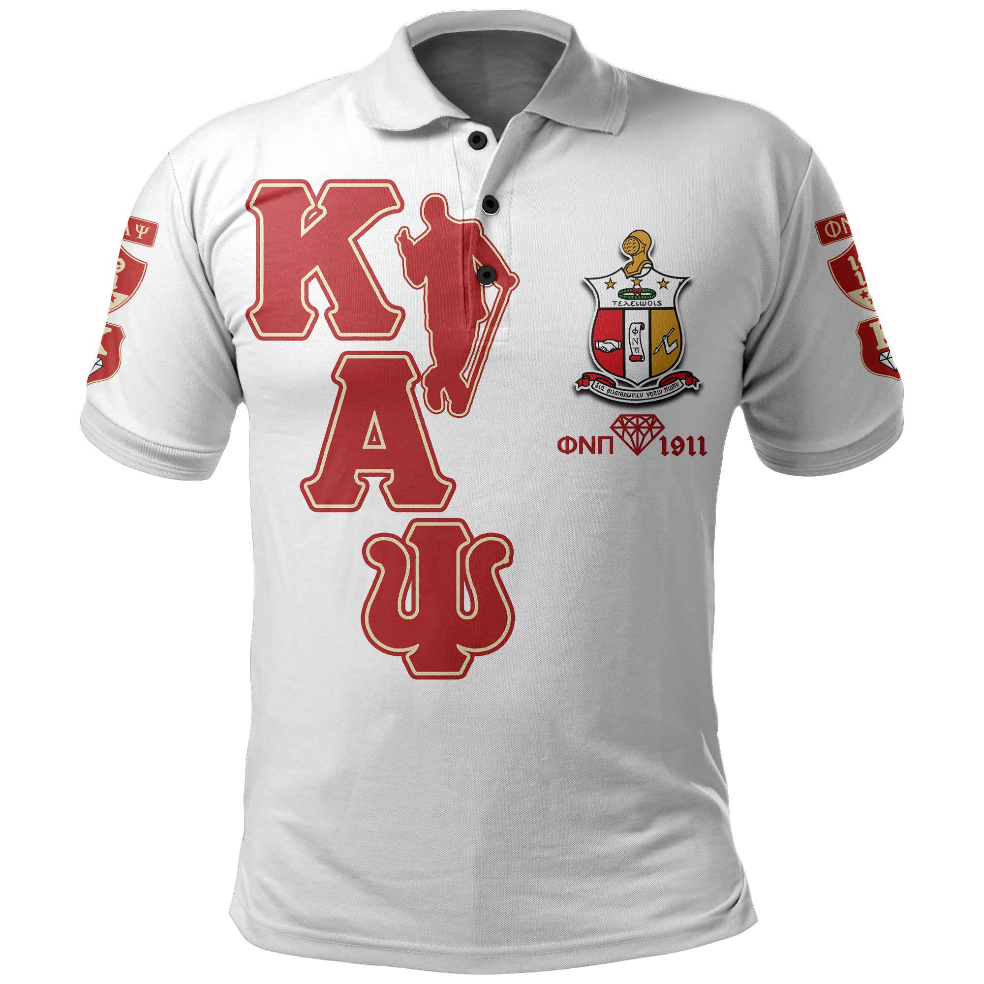 Kappa Alpha Psi Sherpa Polo Shirt Nupe White Style Lt6