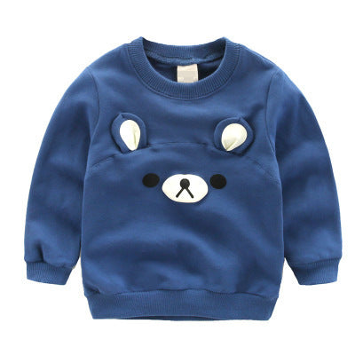 2016 New Spring Autumn Children Sweatshirts 3D Cartoon Bear Tops Boys Girls Pure Cotton T-Shirt