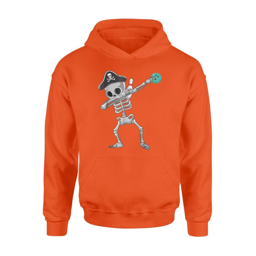 Bowling Dabbing Skeleton Pirate Hat Halloween Gift Hoodie