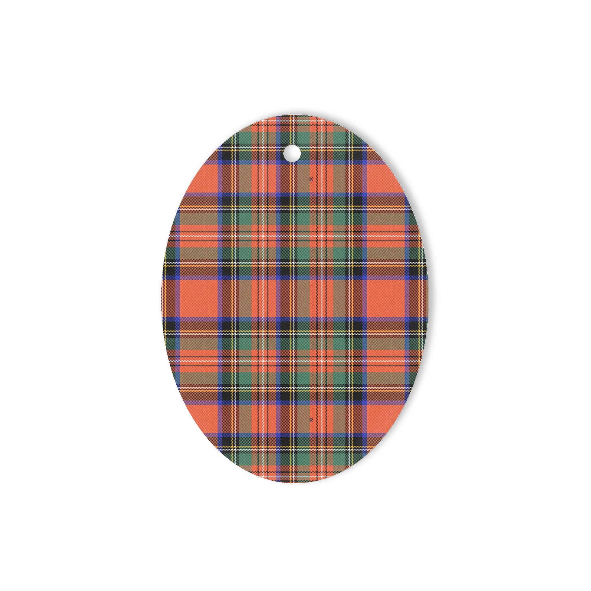 Stewart Royal Ancient Tartan Oval Ornaments, Christmas Tree Ornament, Plaid Christmas Ornaments, Ceramic Oval Christmas Tree Decoration