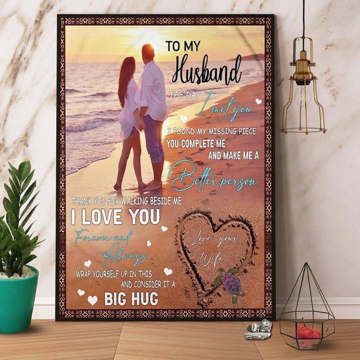 Wife To My Husband Thank You For My Walking Beside Me I Love You Forever And Always Gift For Family Wall Art Home Decor Canvas Prints Matte Canvas