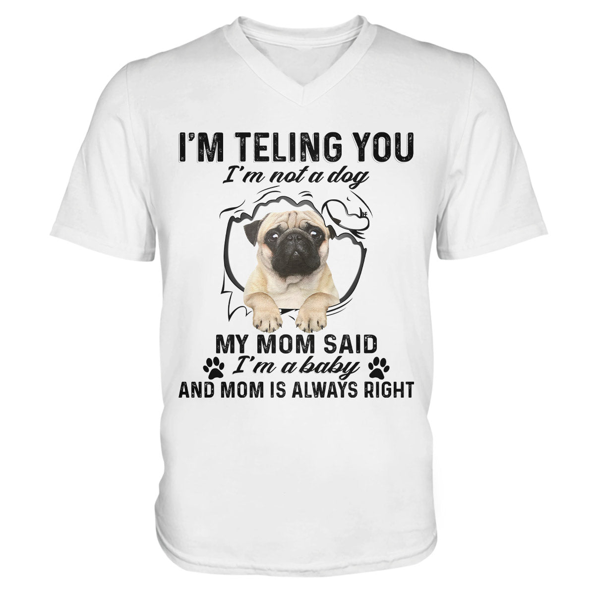 Pug Lovers Shirt 13 Ez01 1009 Men V-Neck T-Shirt