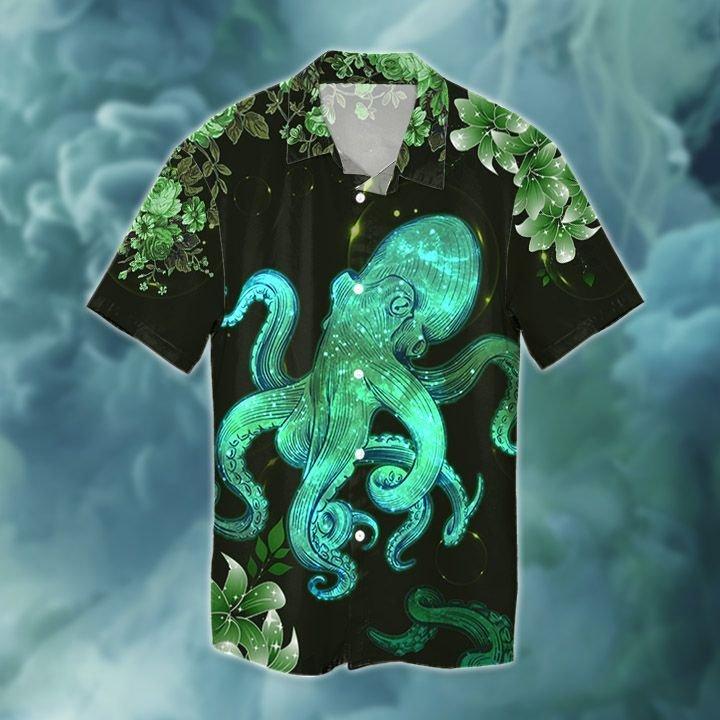 Green Ocean Octopus Hawaiian Shirt Ha111330