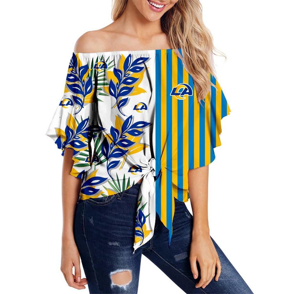 Los Angeles Rams Women Summer Stripe Strapless Shirt