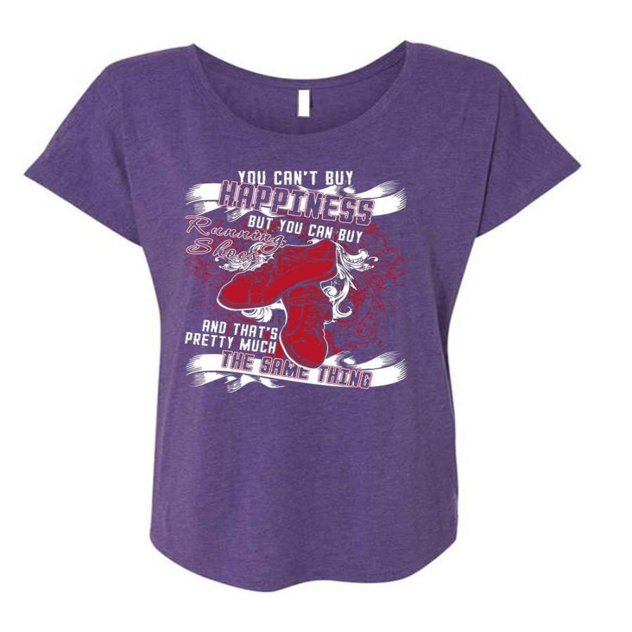 You Can Buy Running Shoes T Shirt, Being A Runner T Shirt, Cool Shirt (Ladies’ Triblend Dolman Sleeve)