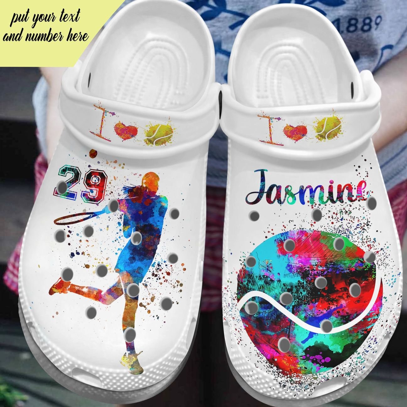 Tennis Personalized Clog, Custom Name, Text, Color, Number Fashion Style For Women, Men, Kid, Print 3D Love Live Tennis