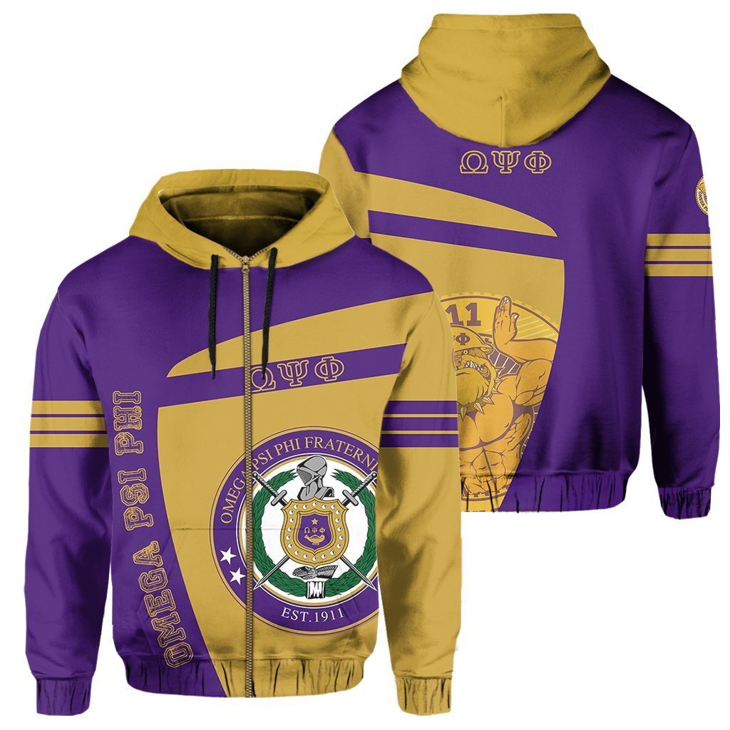 Fraternity Hoodie – Omega Psi Phi Big Logo Zip Hoodie Iconic Style