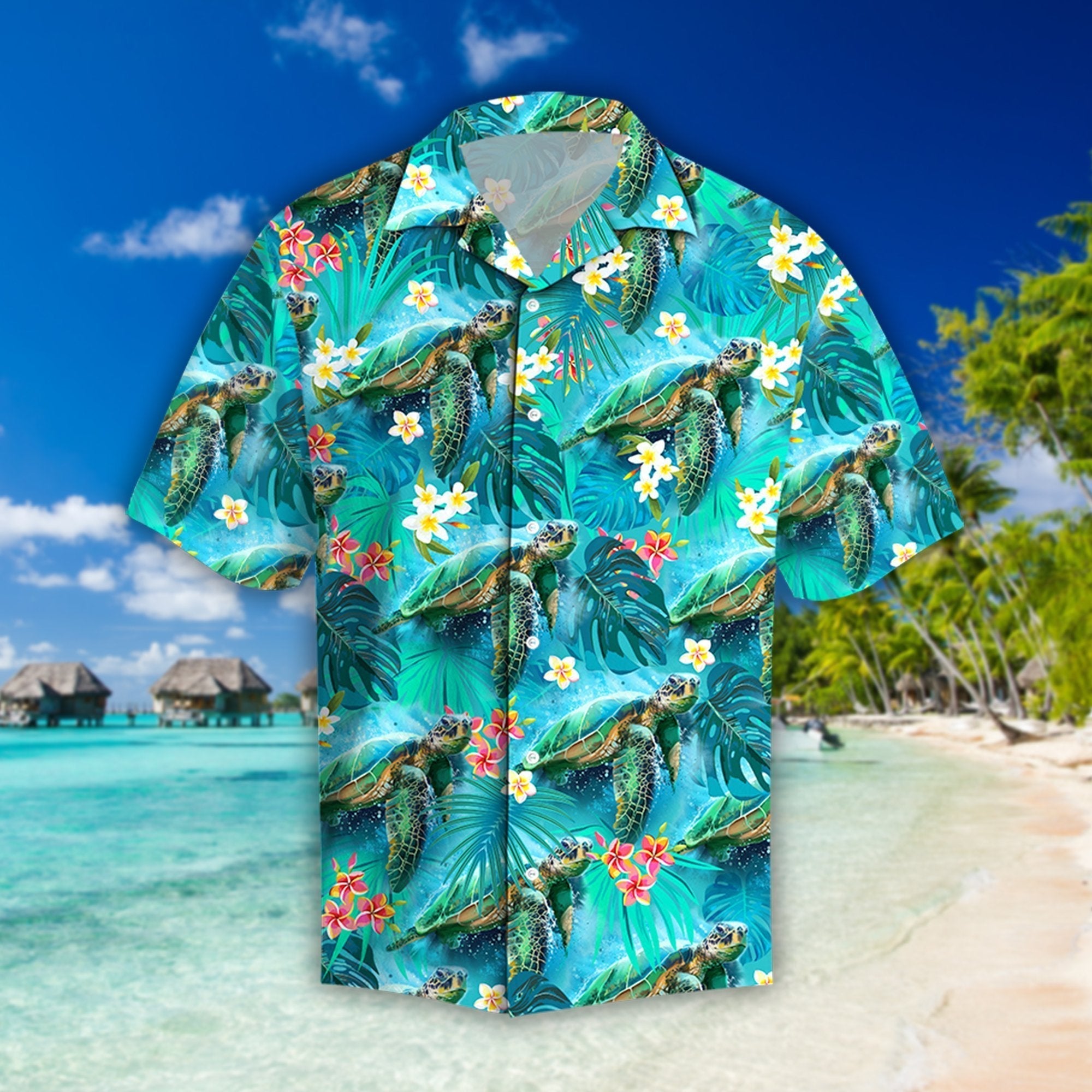 Beautiful Tropical Turtles Hawaiian Shirt – For Men And Women