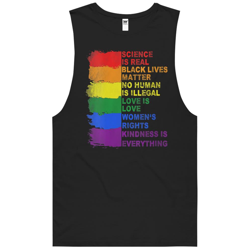 Womens Distressed Science Is Real Black Lives Matter Lgbt Pride V-Neck T-Shirt Tank Top