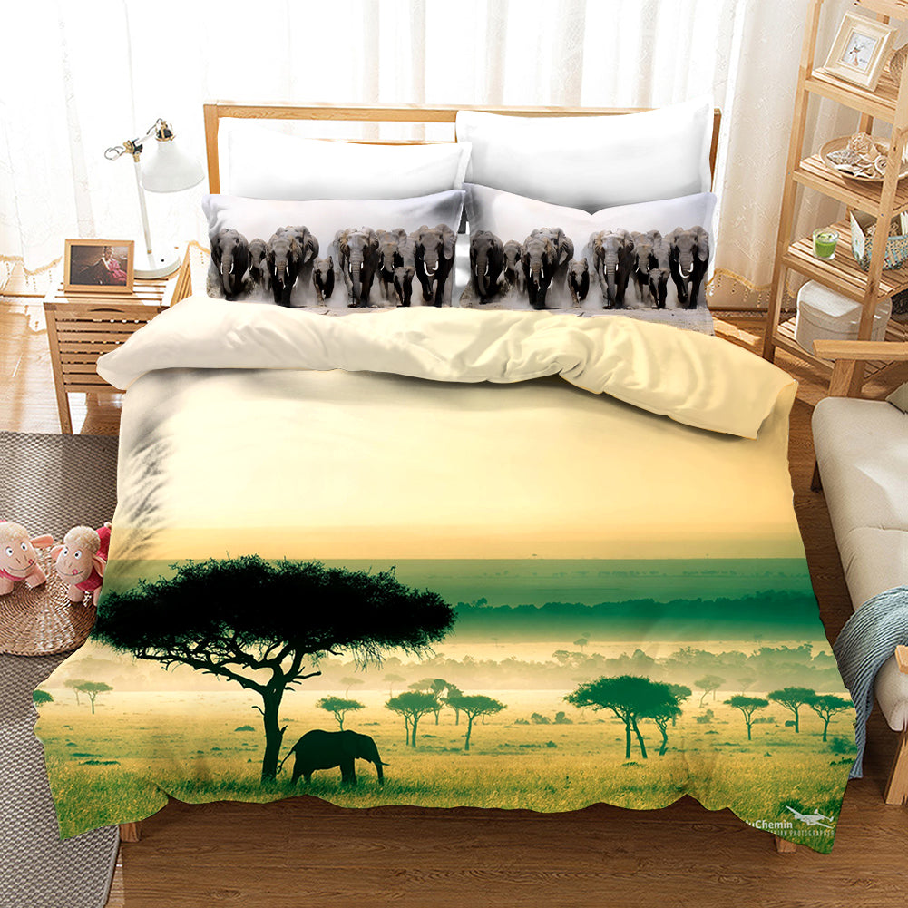 3D Elephant Tree Quilt Cover Set Bedding Set Pillowcases 66