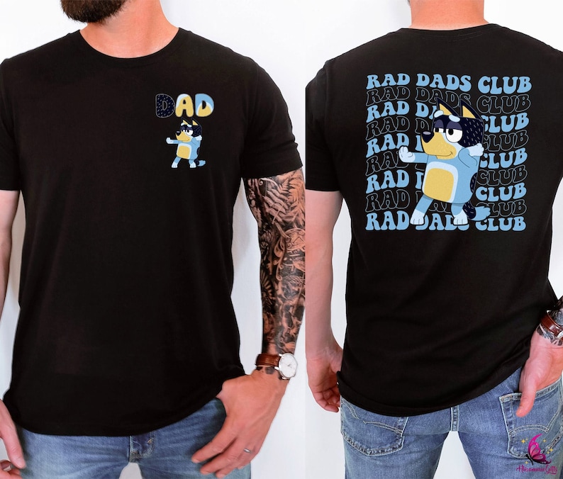Retro Rad Dads Club Bluey Shirt, Bluey Cool Dads Club Shirt, Retro Bandit Heeler Shirt, Father’s Day T-Shirt, Dad Shirt, Bluey Family Shirt