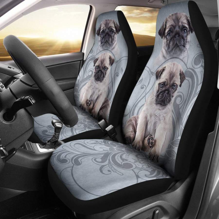 Vintage Pug Car Seat Covers For Dog Lover HH10