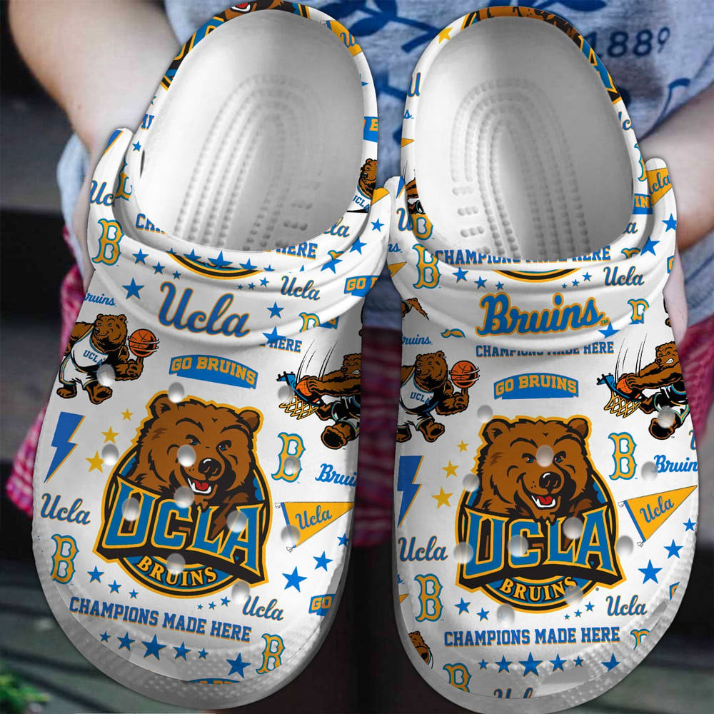 UCLA NCAA Sport Crocss Clogs Crocband Shoes Comfortable For Men Women and Kids