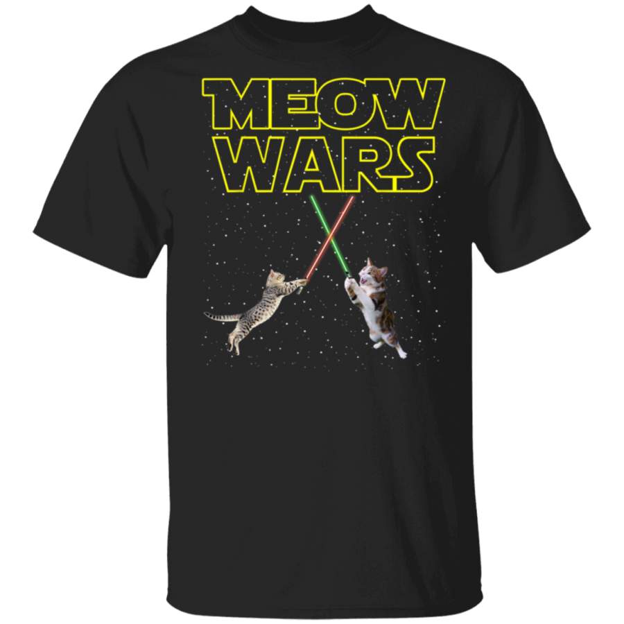 Meow Wars Cat Shirt Funny Gifts For Cats Lovers T-Shirts T-Shirt