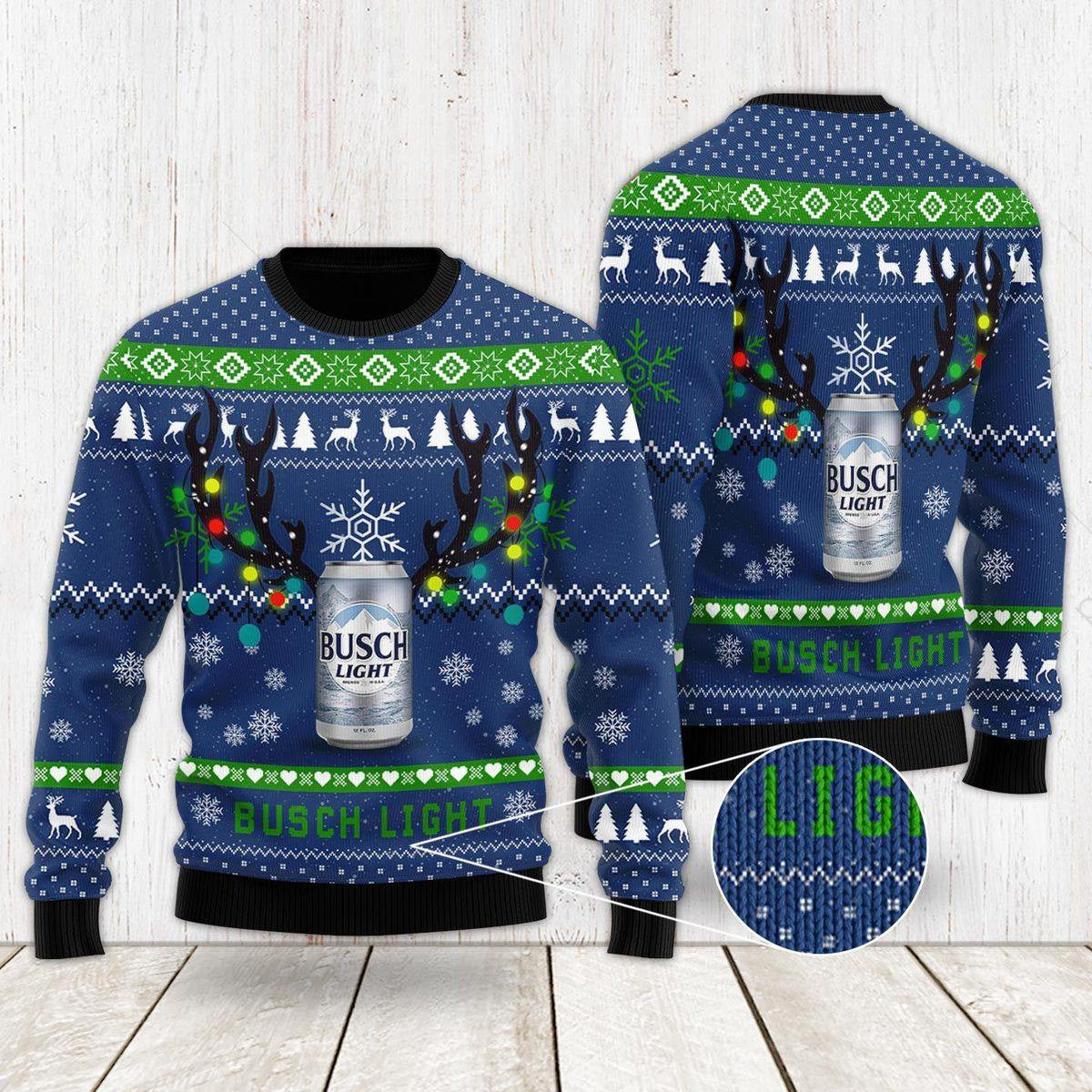 Xmas Deer Busch Light Ugly Christmas Sweater T-Shirt