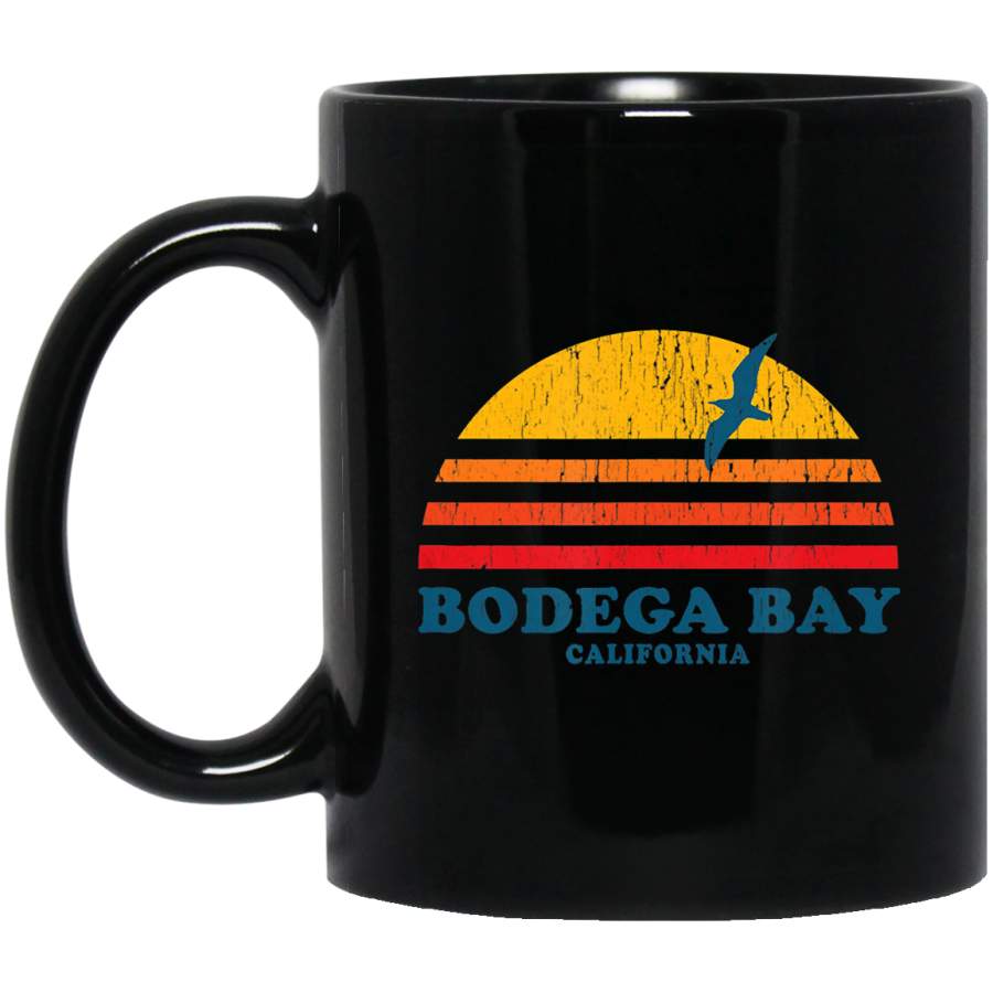 Bodega Bay California CA Vintage Graphic 70s Coffee Mug