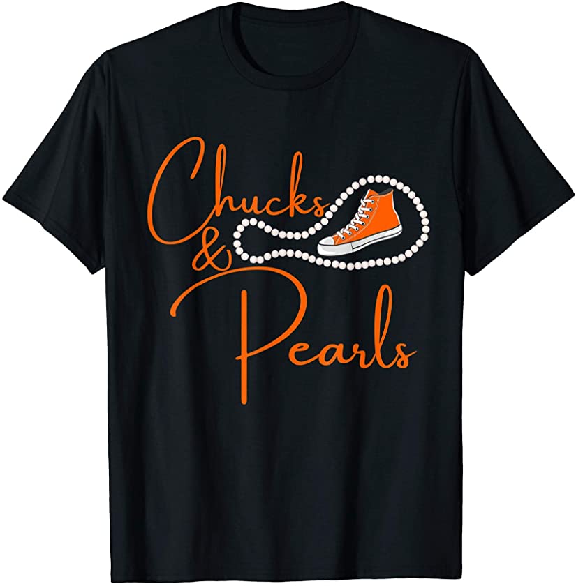 Chucks and Pearls 2021 HBCU Black Girl Magic Orange Orange T-Shirt