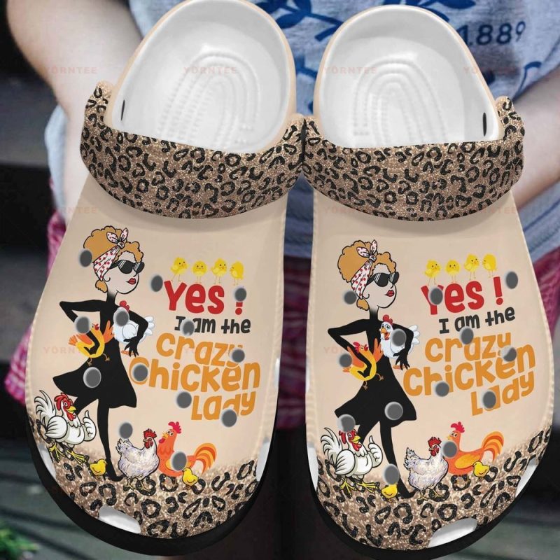 Crazy Chicken Lady 6 Gift For Lover Rubber clog Shoes Comfy Footwear 2