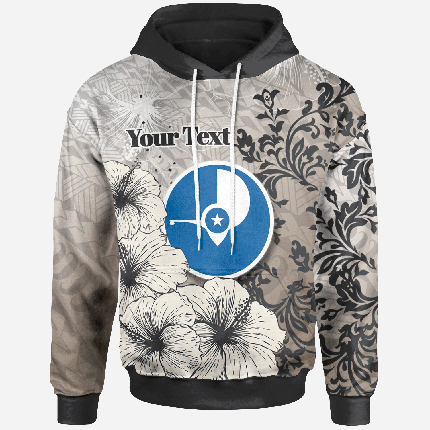 Yap State Hoodie  – Custom Personalised Vintage Luxury Floral Style – BN01