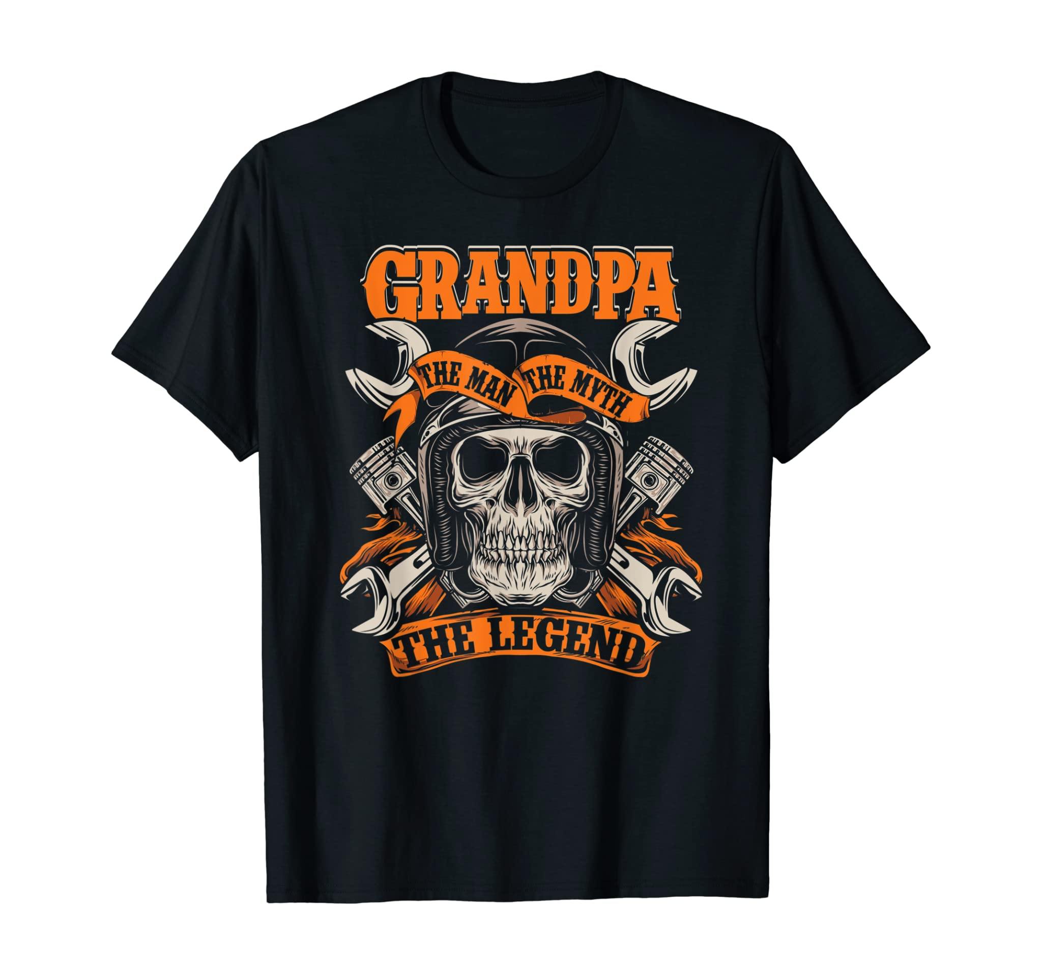 Biker Grandpa The Man The Myth The Legend Motorcycle Shirt T-Shirt