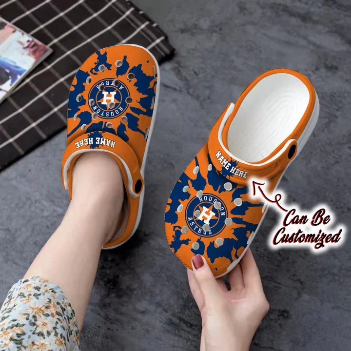 Baseball Crocss – Personalized H.Astros Color Splash Clog Shoes