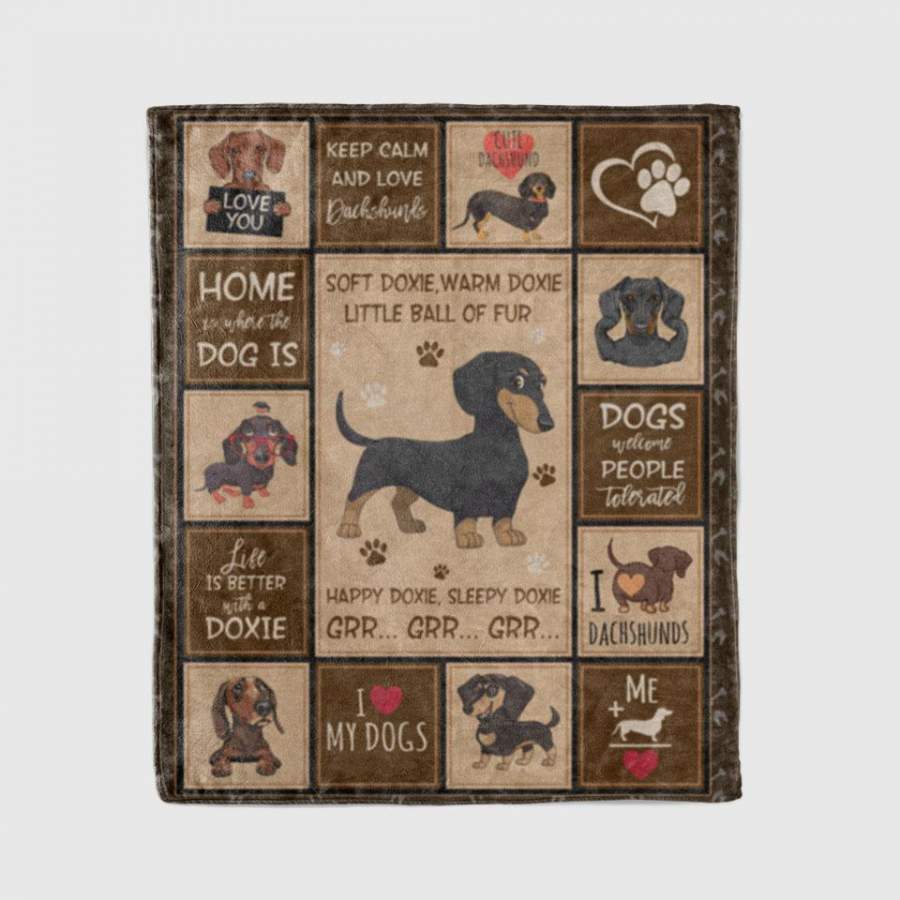 Personalized Blankets Soft Doxie Blanket Warm Doxie Blanket Little Ball Of Fur Happy Doxie Sleep Doxie Blanket Dog Blanket Puppy Blankets