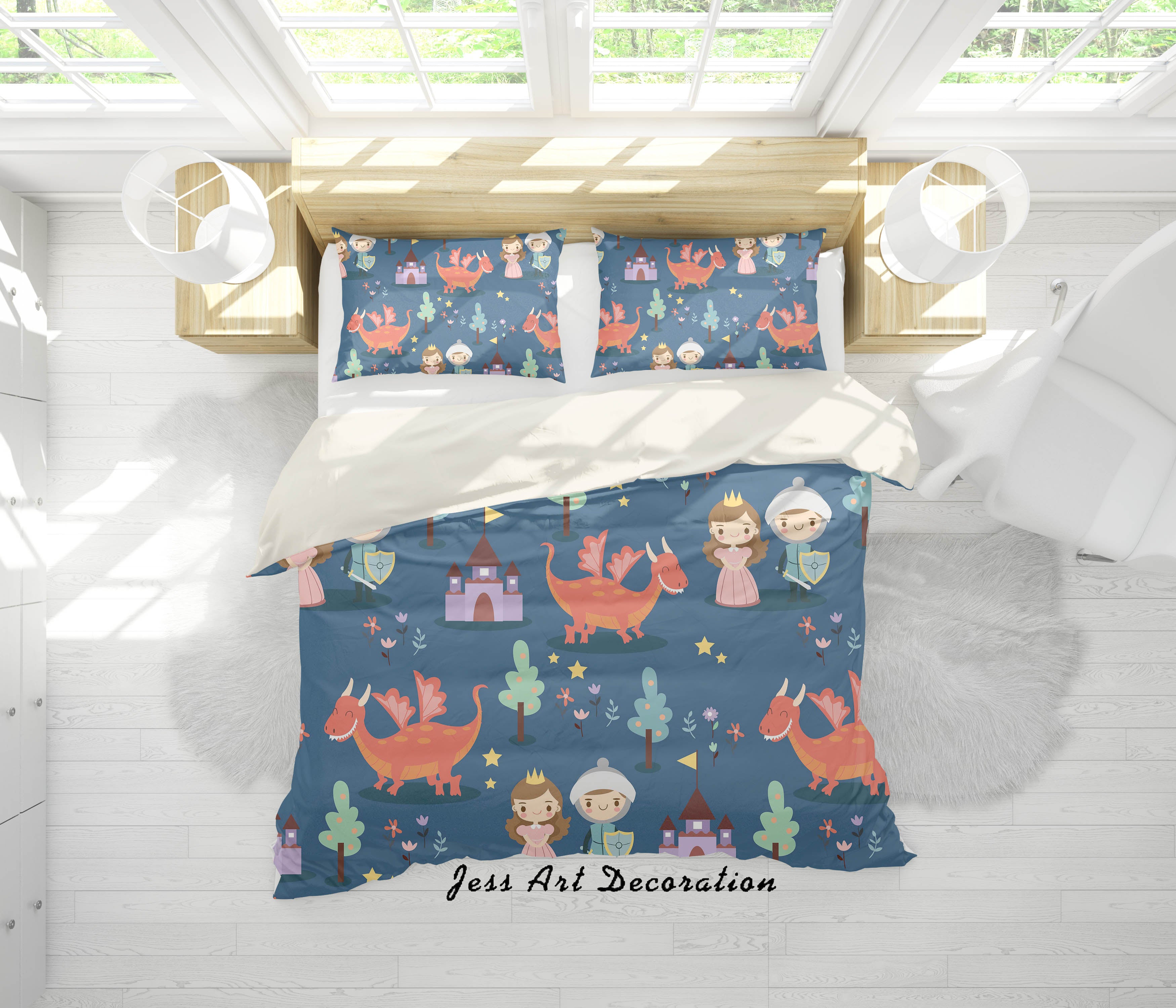 3D Fairy Tale Dinosaur Quilt Cover Set Bedding Set Pillowcases 19