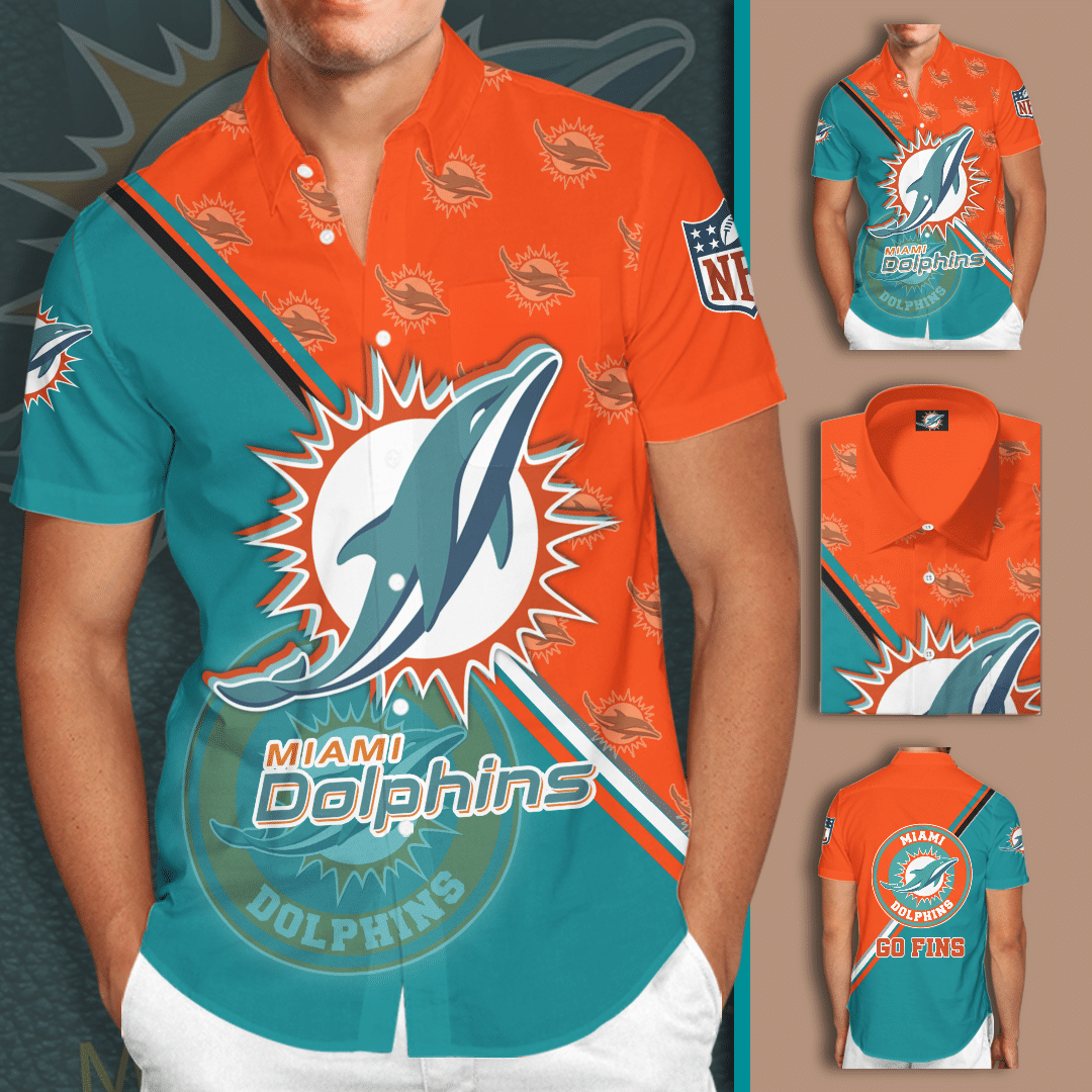 Miami Dolphins Football Team All Over Print 3D Hawaiian Shirt-Tph