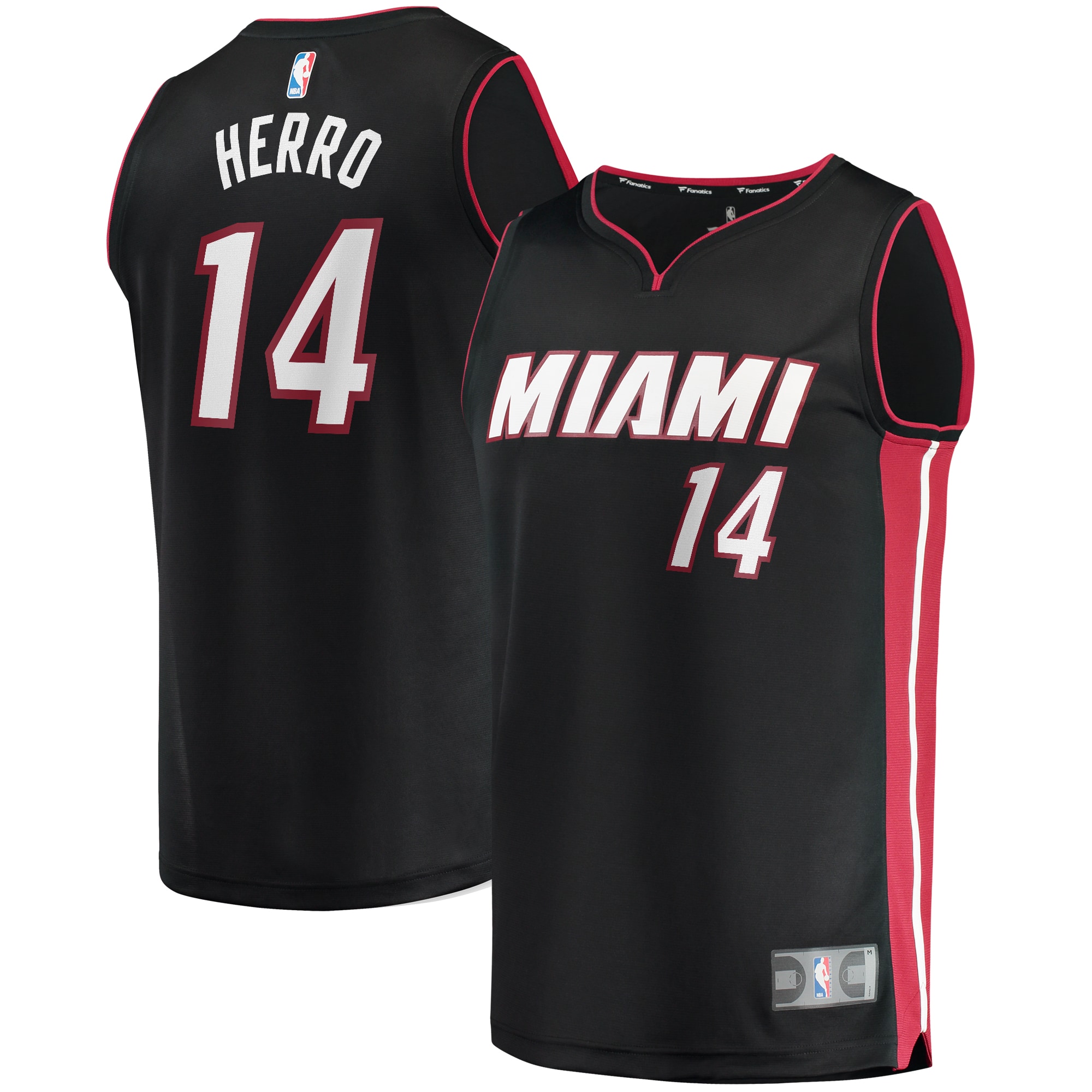 Tyler Herro Miami Heat Branded Fast Break Replica Jersey Black – Icon Edition