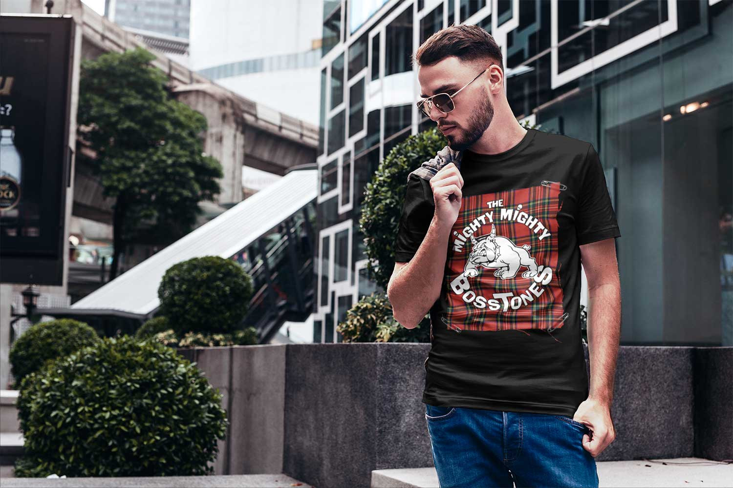 The Mighty Mighty Bosstones Merch Plaid Badge Boys Boston T-Shirt